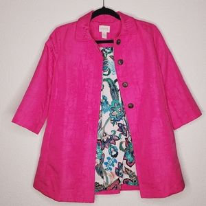 Hot Pink A-line jacket by Chico's